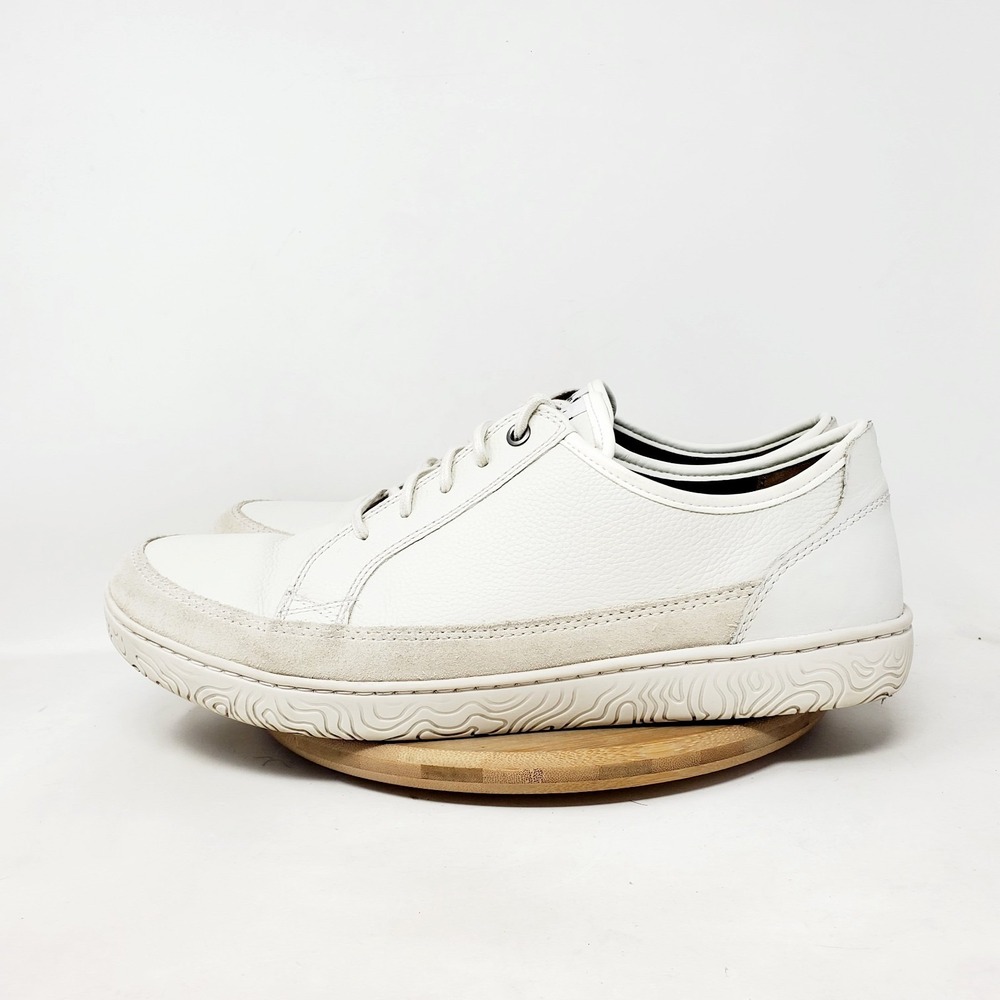 Clarks Shoes Mens 13 Hodson White Leather Casual Lace Up Comfort Court Sneakers